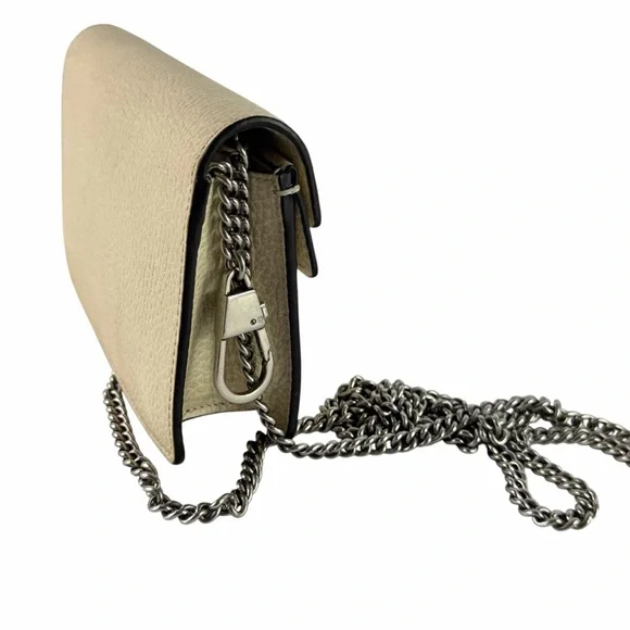 GUCCI Dionysus Super Mini Crystal Beige Leather Crossbody Bag Made in Italy - Picture 6 of 15